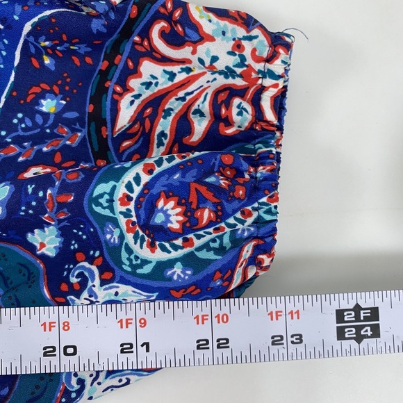 Lands End Blouse Womens 20W Blue Paisley Print Long Sleeve Button Up Shirt Top - Picture 10 of 12